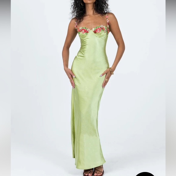 KENZIE MAXI DRESS GREEN - Picture 1 of 4